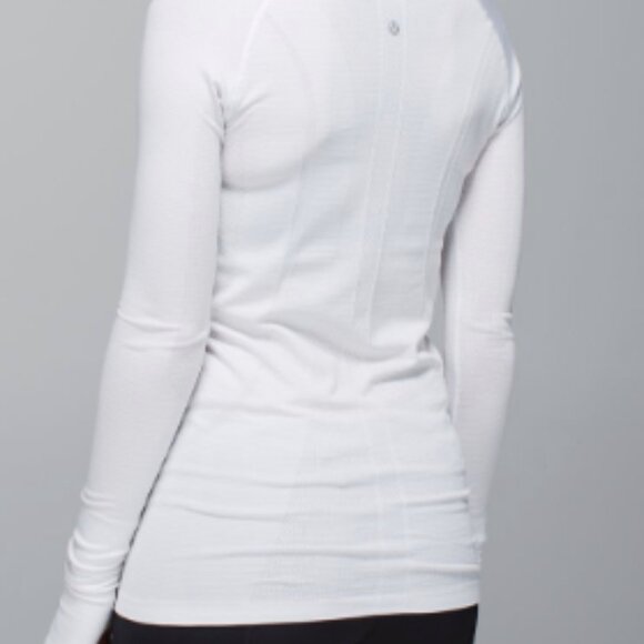 (6172)  🍋 LULULEMON RUN: Swiftly Tech Long Sleeve Crew Sz 2 WHITE *EUC - Picture 3 of 10
